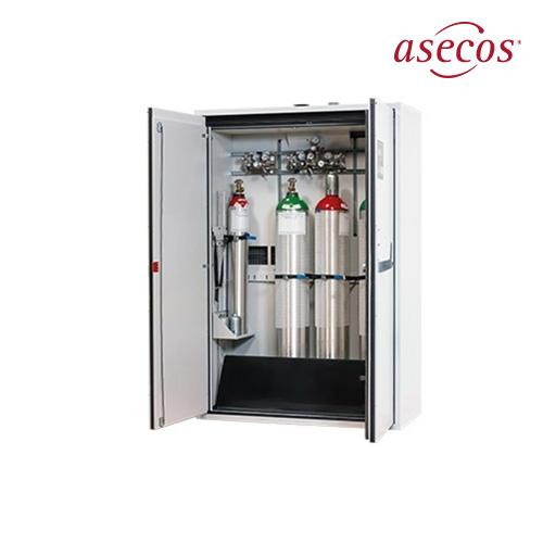 asecos G90.205.120 EN certified Type 90 Gas Cylinder Safety Cabinet(grey,4 cylinders),1198x615x2050mm,610kg),double door