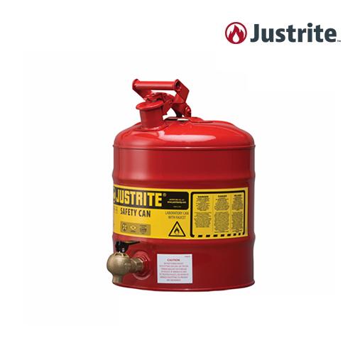 Justrite 7150140 5gal Flammable Safety Can with Bottom Faucet/08540 dispensing can (steel/19L/red)/OD 298x429mm/3.6kg