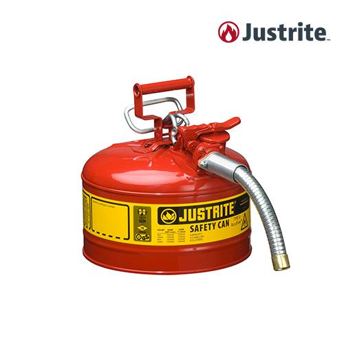 Justrite 7225130 2.5gal Flammable Safety Can with 25mm Hose (steel/9L/red)/OD 298x305mm/2.8kg